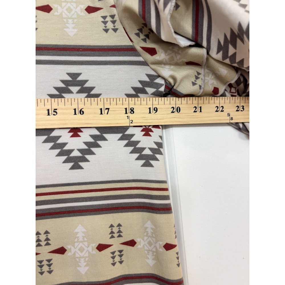 Simply Southern Southwestern Ruffle Sleeve Dress Cream Gray Red Large Boho - Picture 6 of 8